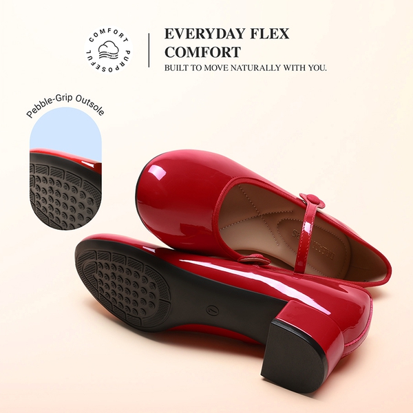 Ascenda Women’s Comfort Mary Jane Shoes - RED - 4