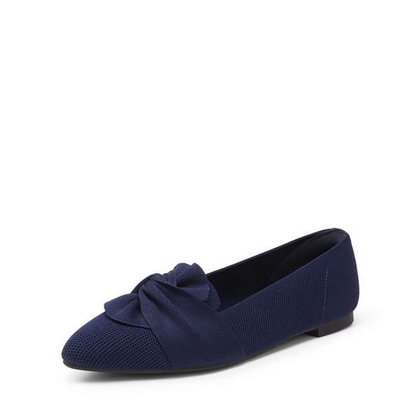 Women’s Foldable Bow Flats - NAVY -  0