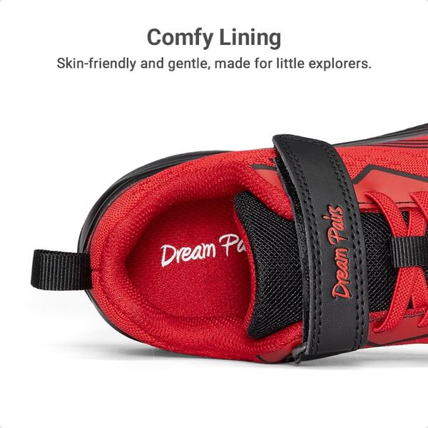 Kids’ Lightweight Running Shoes - RED/BLACK - 5