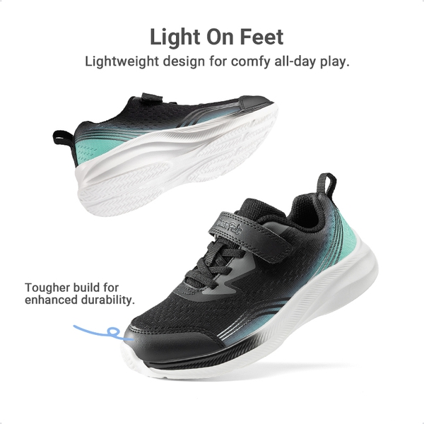 Kids’ Lightweight Running Shoes - BLACK/BLUE - 2