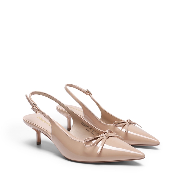 Women’s Kitten Heel Slingbacks - NUDE - 4