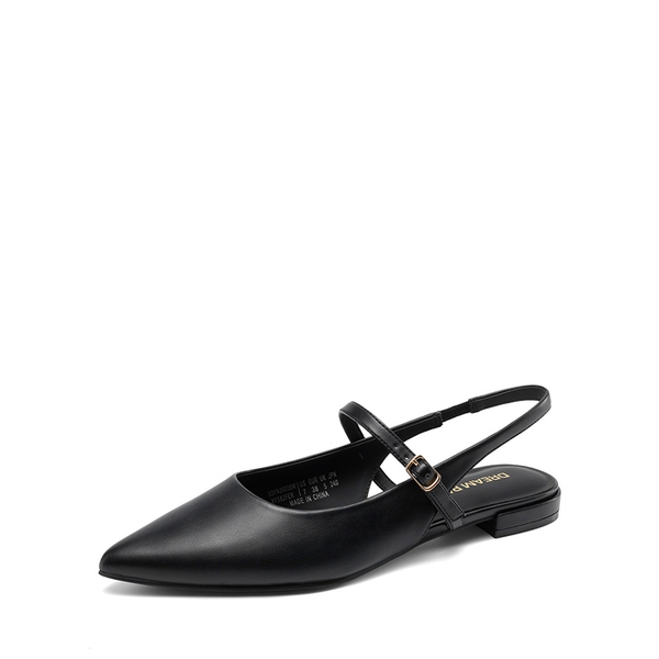 Women’s Pointed Toe Slingback Flats - BLACK -  0