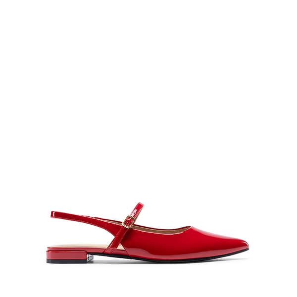 Women’s Pointed Toe Slingback Flats - RED - 3