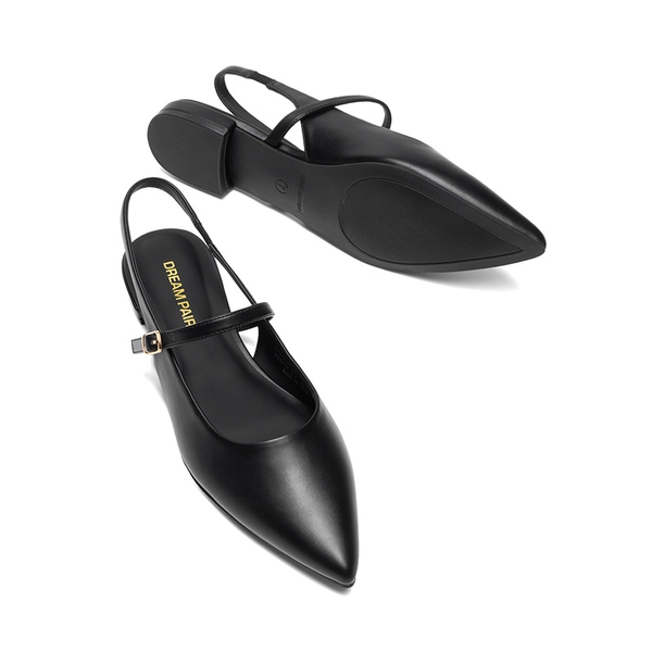 Women’s Pointed Toe Slingback Flats - BLACK - 5