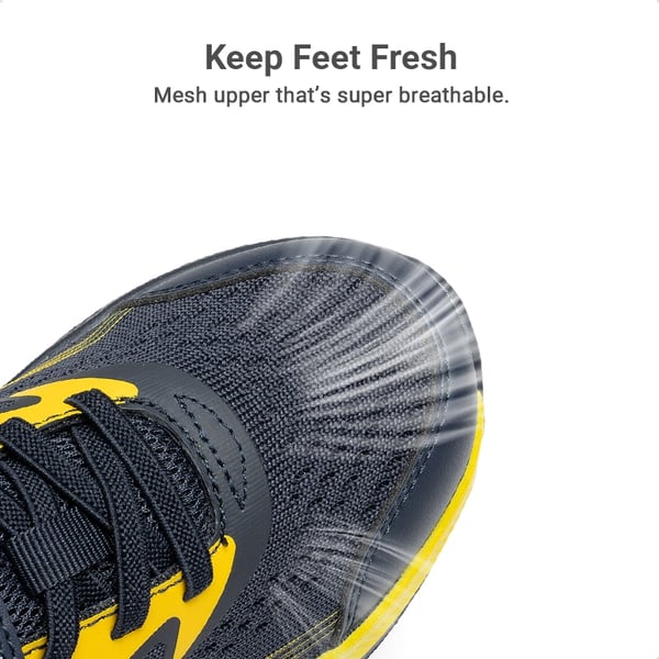Kids’ Lightweight Running Shoes - NAVY/YELLOW - 3