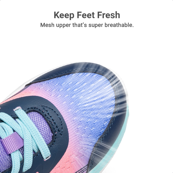 Kids’ Lightweight Running Shoes - RAINBOW/BLUE - 3