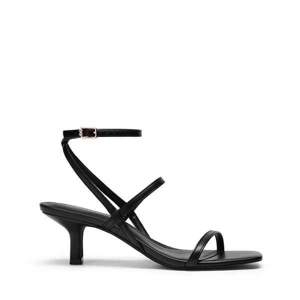 Women’s Strappy Kitten Heel Sandals - BLACK - 3