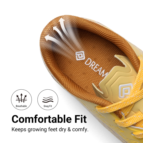 Kids’ Soccer Cleats with Three-Zone Studs - YELLOW - 6