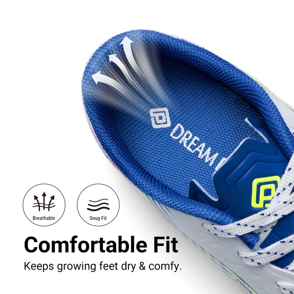 Kids’ Soccer Cleats with Three-Zone Studs - WHITE - 6