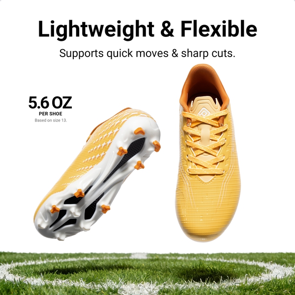 Kids’ Soccer Cleats with Three-Zone Studs - YELLOW - 5