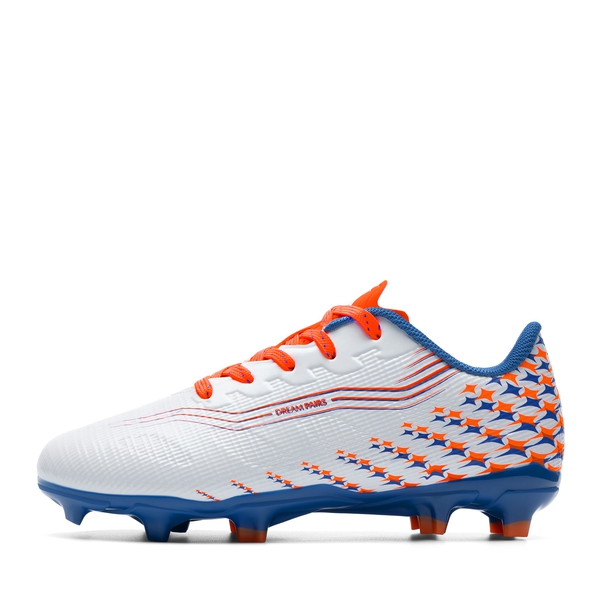Kids’ Soccer Cleats with Three-Zone Studs - WHITE/ORANGE - 1