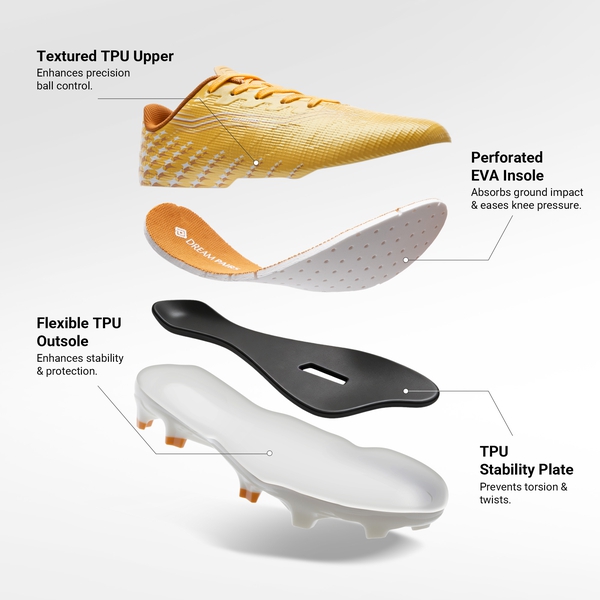 Kids’ Soccer Cleats with Three-Zone Studs - YELLOW - 4