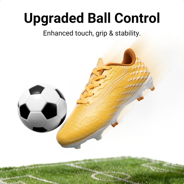 Kids’ Soccer Cleats with Three-Zone Studs - YELLOW - 7