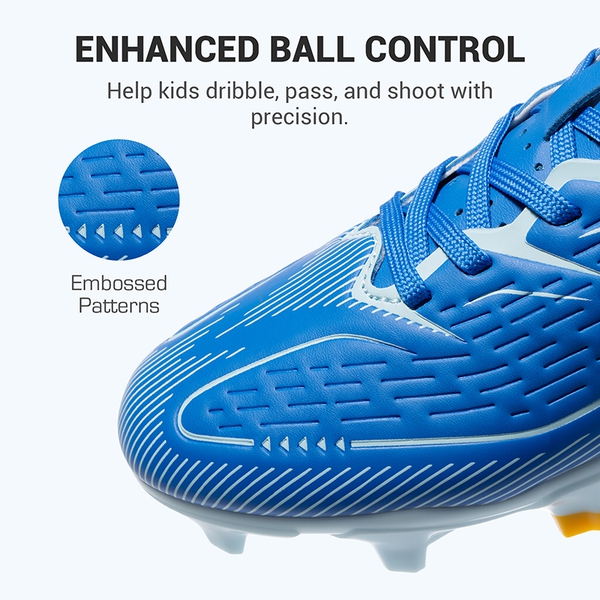 Lightweight Three-Zone Stud Kids' Soccer Cleats for Boys & Girls - BLUE - 5