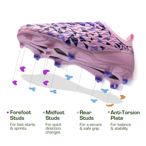 Kids’ Soccer Cleats for Boys & Girls - PINK/PURPLE - 3