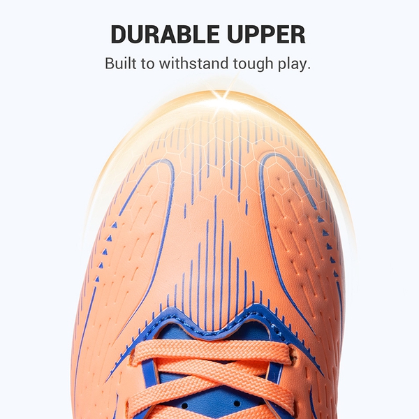 Lightweight Three-Zone Stud Kids' Soccer Cleats for Boys & Girls - ORANGE - 6