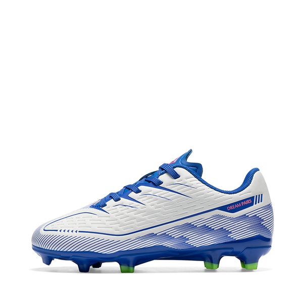 Lightweight Three-Zone Stud Kids' Soccer Cleats for Boys & Girls - WHITE/BLUE - 1