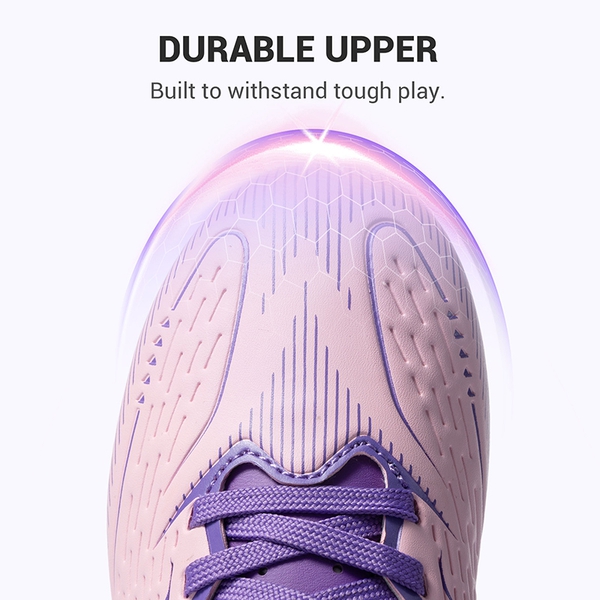 Lightweight Three-Zone Stud Kids' Soccer Cleats for Boys & Girls - PINK/PURPLE - 6