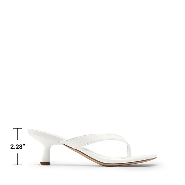 Dreamy Women’s Kitten Heel Thong Sandals - WHITE - 3