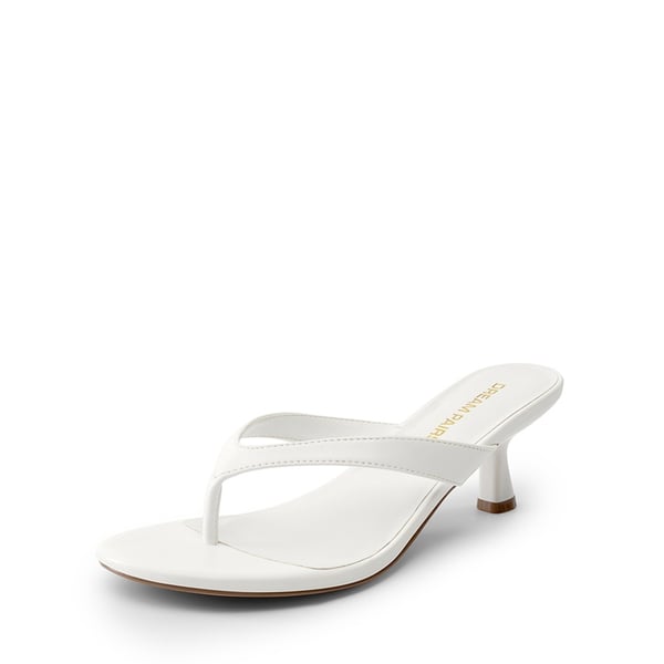 Dreamy Women’s Kitten Heel Thong Sandals - WHITE -  0