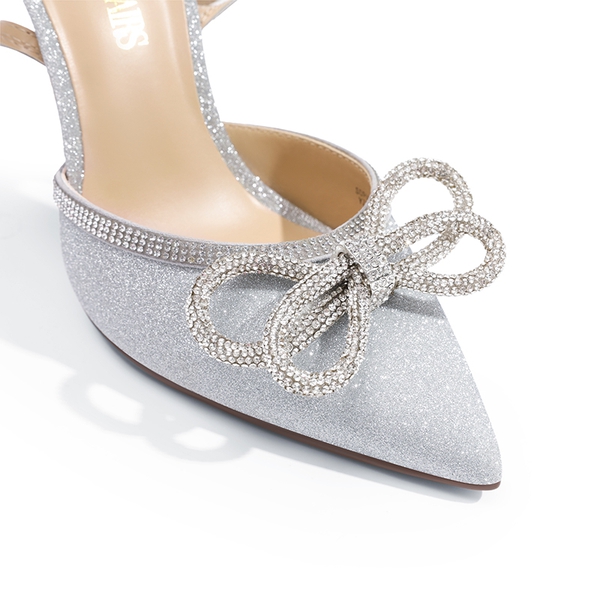 Dreamy Destiny Stiletto Rhinestone Strap Pumps - SILVER - 4
