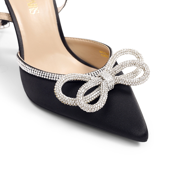 Dreamy Destiny Stiletto Rhinestone Strap Pumps - BLACK - 4