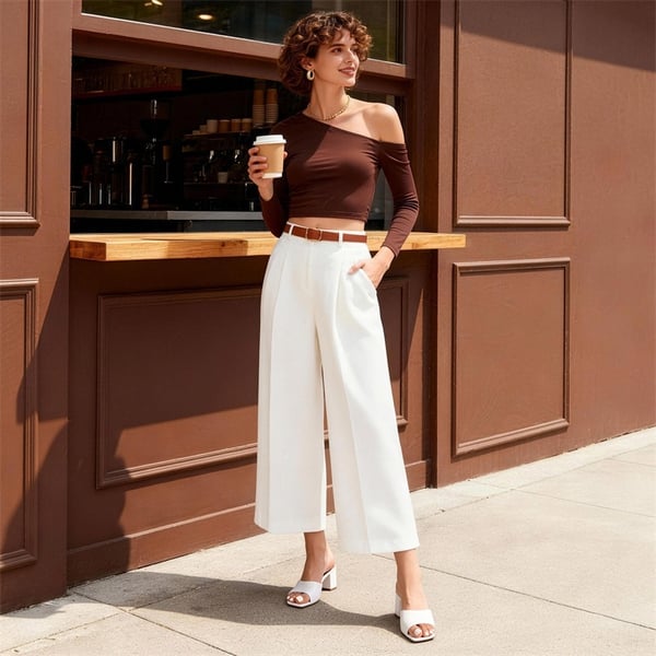 Women’s Square Toe Low Heel Mules - WHITE - 1