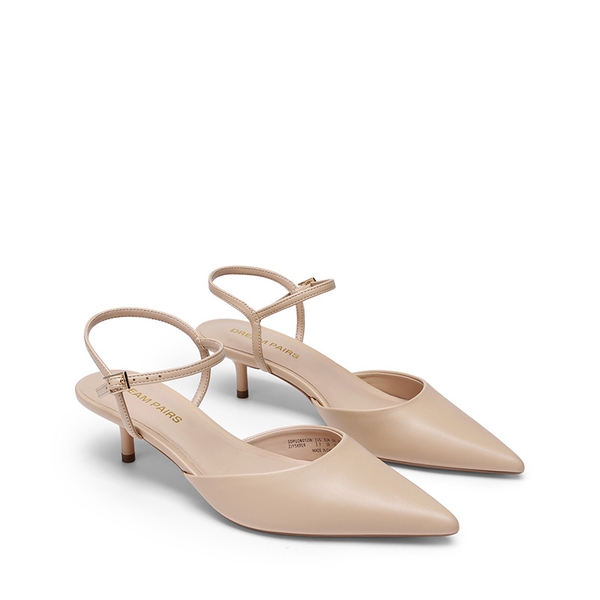 Women’s Pointed Toe Kitten Heels - NUDE - 4