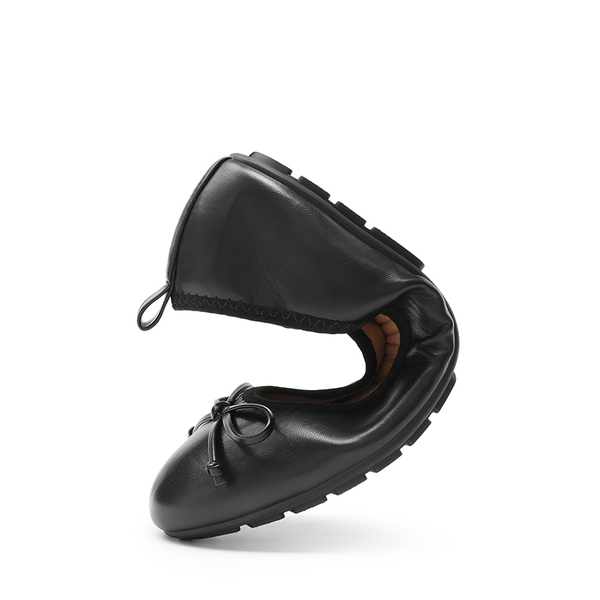 Women’s Wide-Toe Ballet Flats with Arch Support - BLACK - 6