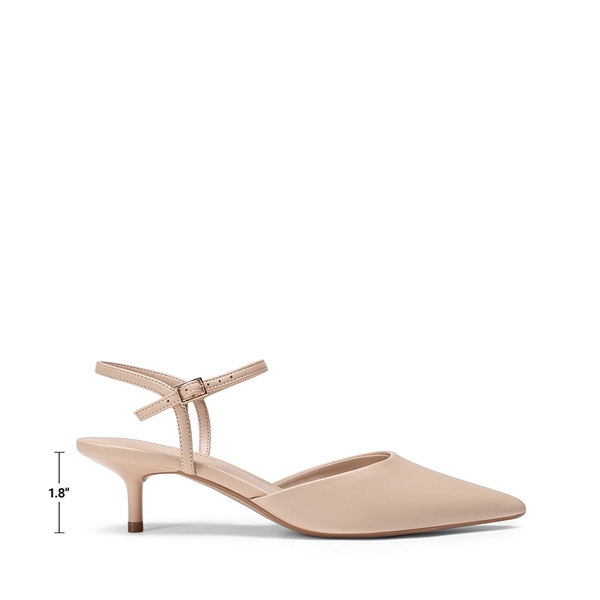 Women’s Pointed Toe Kitten Heels - NUDE - 3
