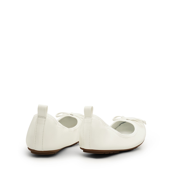 Ascenelle Women’s Wide-Toe Ballet Flats with Arch Support - WHITE - 5