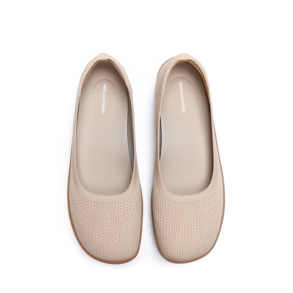 Ascenda Women’s Arch Support Wide Toe Ballet Shoes - NUDE - 3