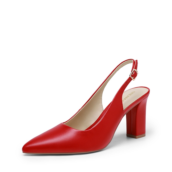 Women’s Slingback Block Heel Pumps - RED -  0