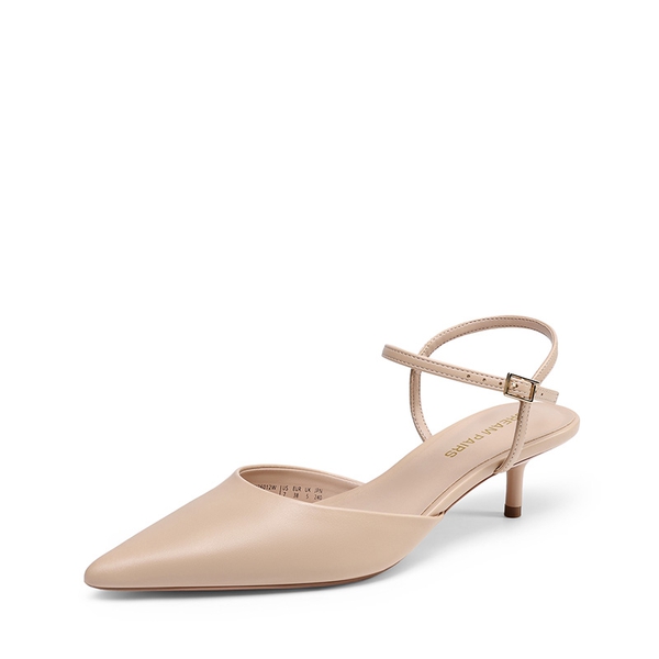 Women’s Pointed Toe Kitten Heels - NUDE -  0