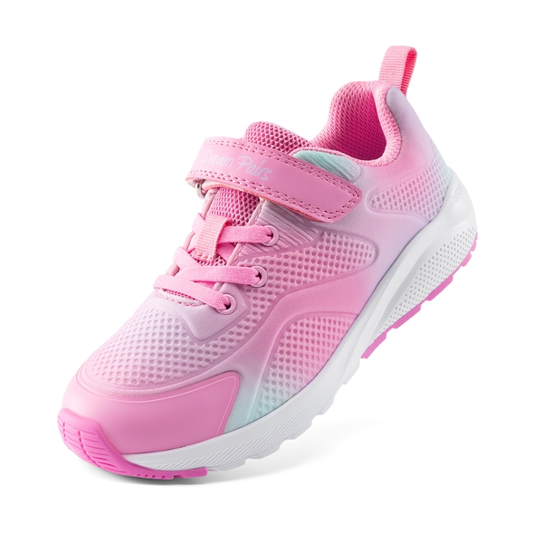 Girls’ Running Shoes with Hook-and-Loop Closure - PINK/GREEN -  0
