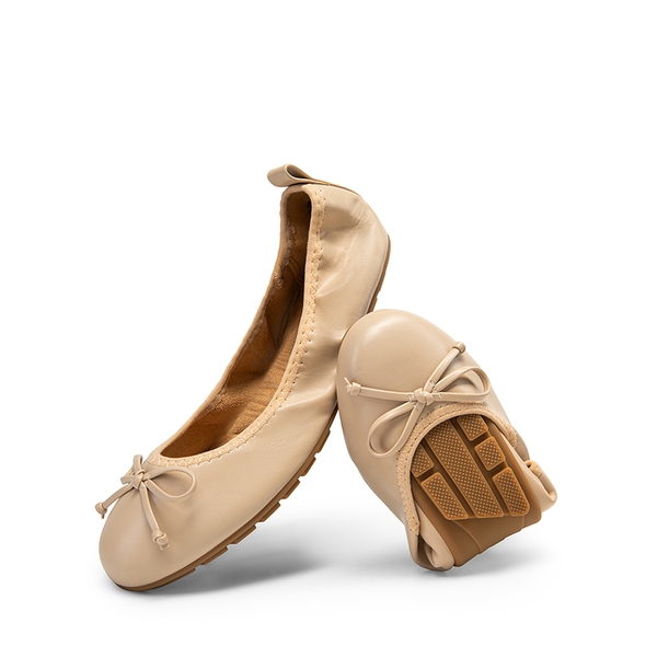 Ascenelle Women’s Wide-Toe Ballet Flats with Arch Support - NUDE - 9