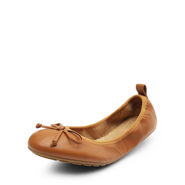 Women’s Wide-Toe Ballet Flats with Arch Support - BROWN -  0