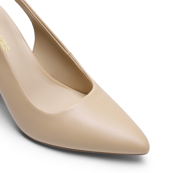 Women’s Slingback Block Heel Pumps - NUDE - 5