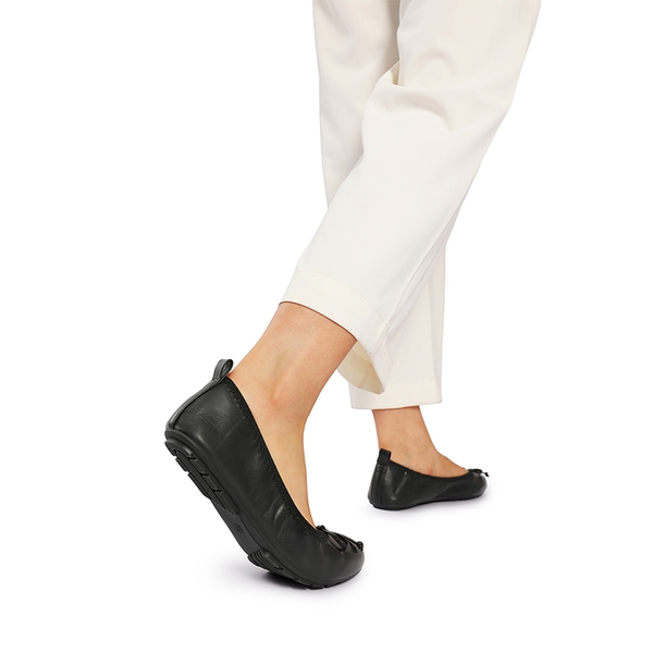 Women’s Wide-Toe Ballet Flats with Arch Support - BLACK - 8