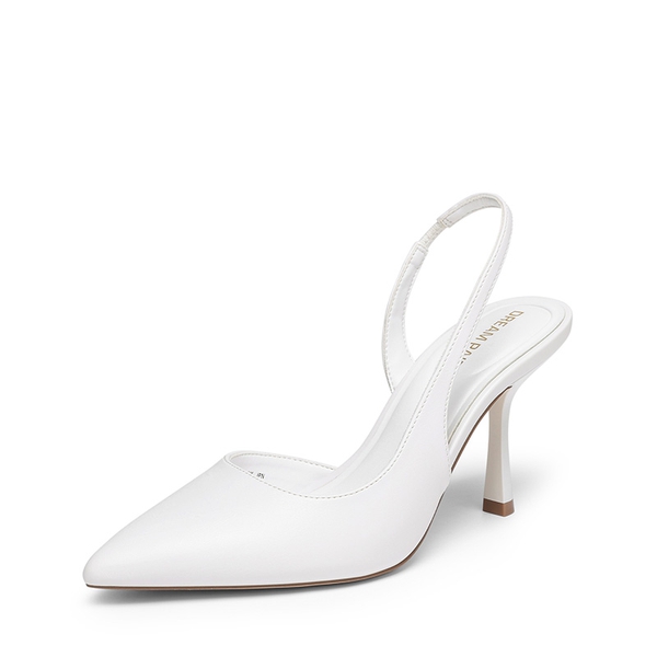 Women’s D'Orsay Pointed Toe Slingback Stiletto Heels - WHITE -  0