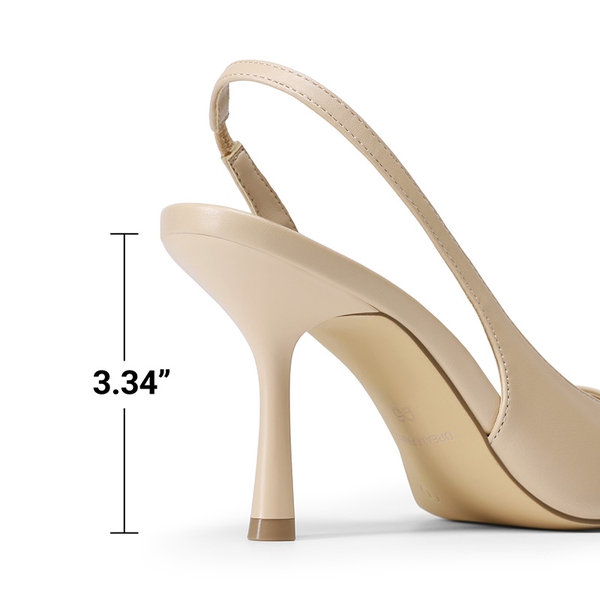 Women’s D'Orsay Pointed Toe Slingback Stiletto Heels - NUDE - 6