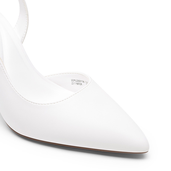 Women’s D'Orsay Pointed Toe Slingback Stiletto Heels - WHITE - 5