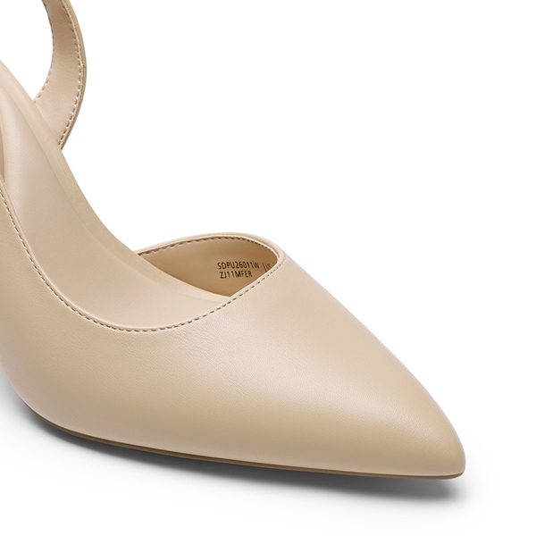 Women’s D'Orsay Pointed Toe Slingback Stiletto Heels - NUDE - 5