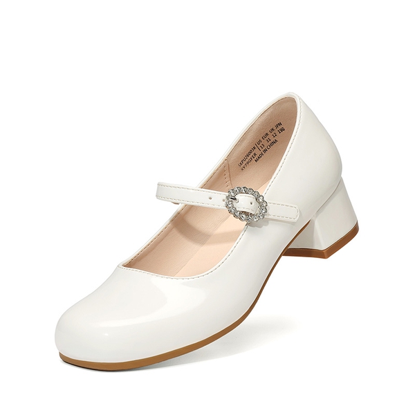 Girls’ Square Toe Heels - WHITE -  0
