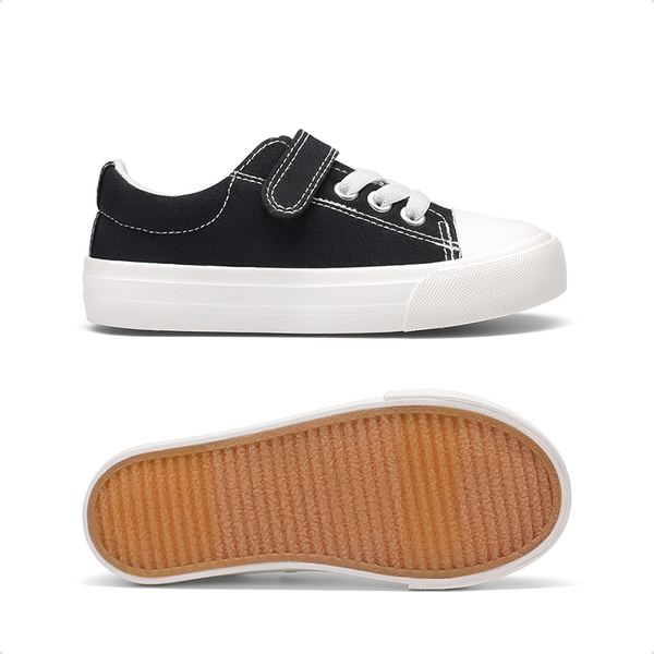 Toddler Sneakers with Hook-and-Loop Strap - BLACK - 5