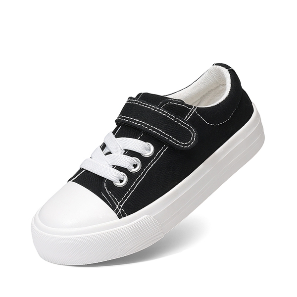 Toddler Sneakers with Hook-and-Loop Strap - BLACK -  0