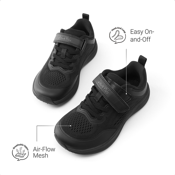 Kids’ Wide Toe Box Running Shoes - BLACK - 3