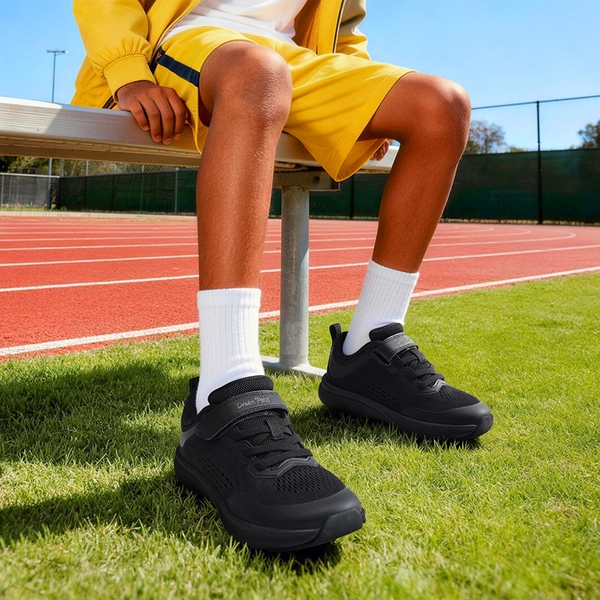 Kids’ Wide Toe Box Running Shoes - BLACK - 1