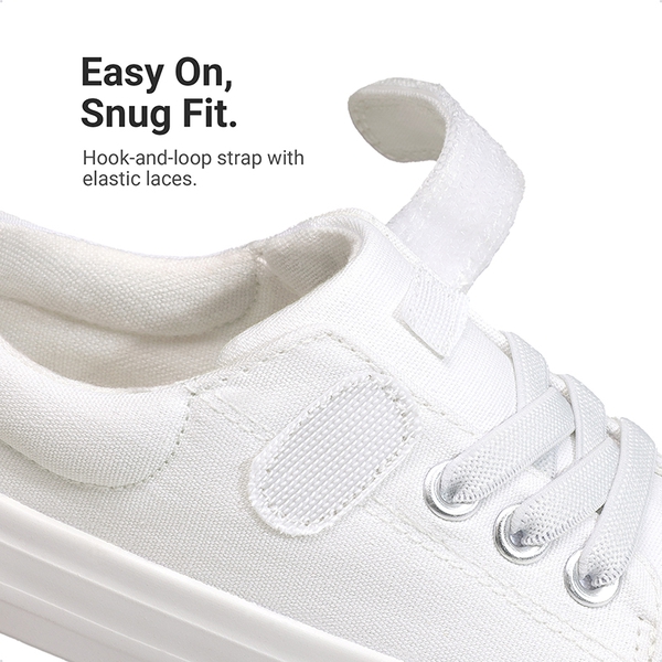 Toddler Sneakers with Hook-and-Loop Strap - ALL WHITE - 2