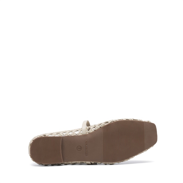 Women’s Woven Flats with Adjustable Strap - BEIGE - 7